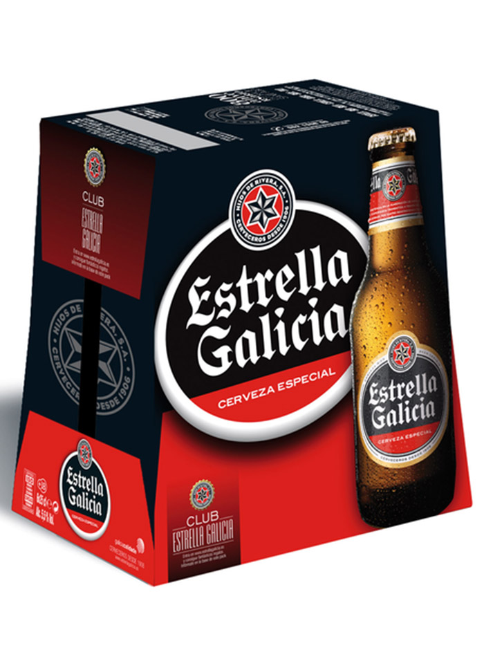 CERVEZA ESTRELLA GALICIA 1/5 S/R PACK-6 20CL.