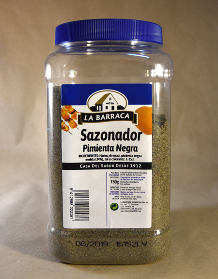 ESPECIAS T/GRANEL SAZONADOR PIMIENTA NEGRA (750G) BARRACA