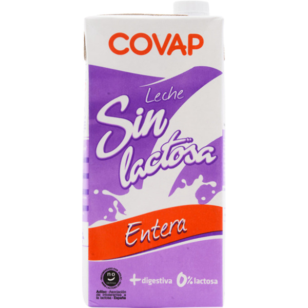 LECHE ENTERA S/LACTOSA COVAP  1L