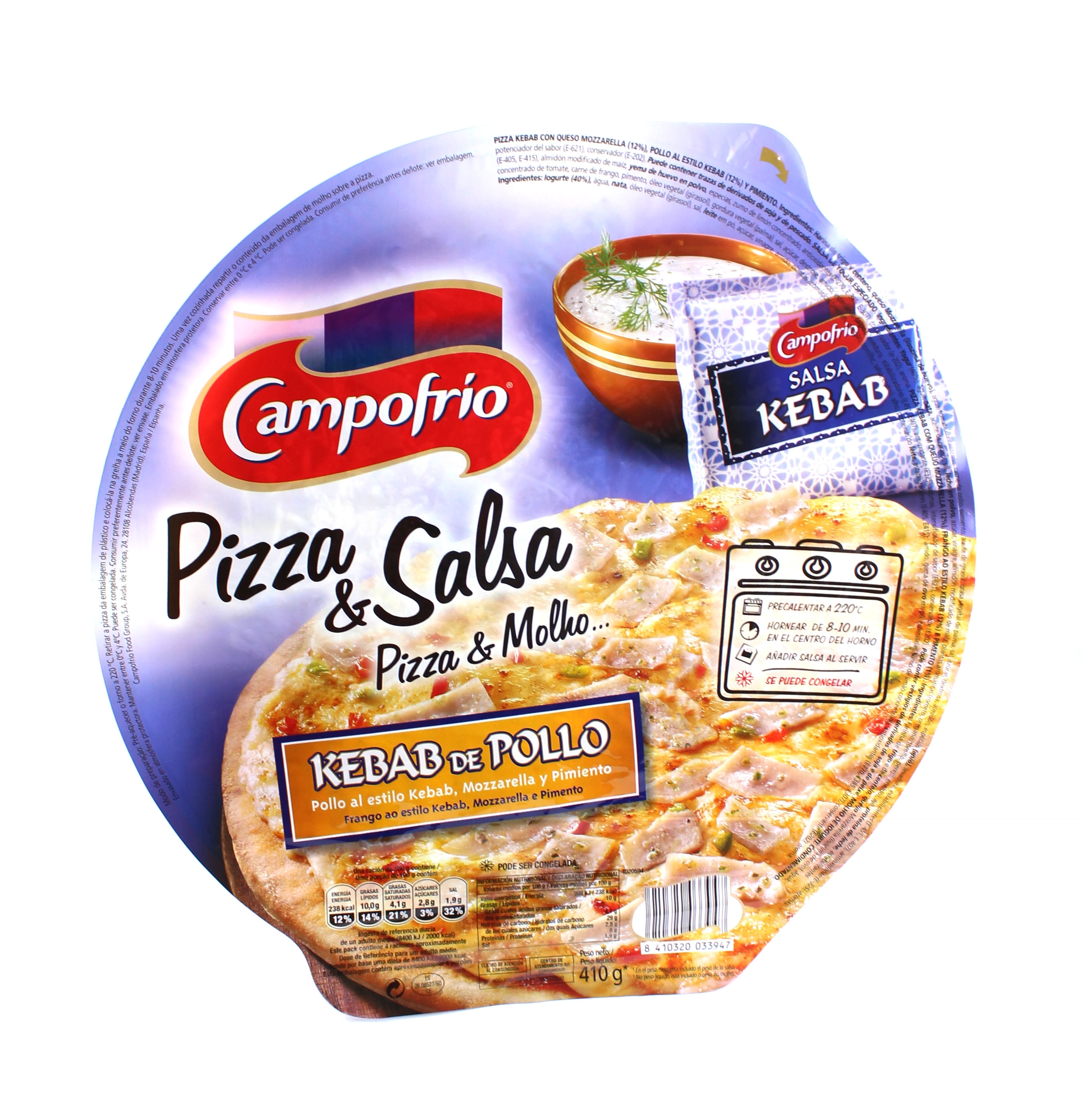 PIZZA KEBAB POLLO 410G CAMPOFRIO