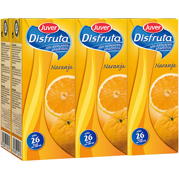 ZUMO DISFRUTA NARANJA PACK-6 JUVER