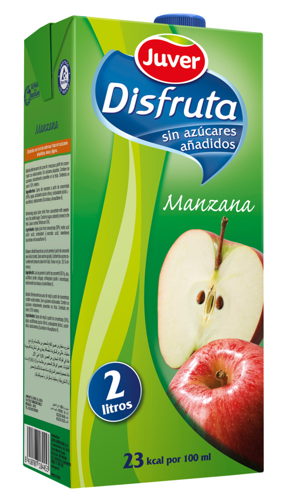 ZUMO DISFRUTA S/A MANZANA 2L JUVER BRIK